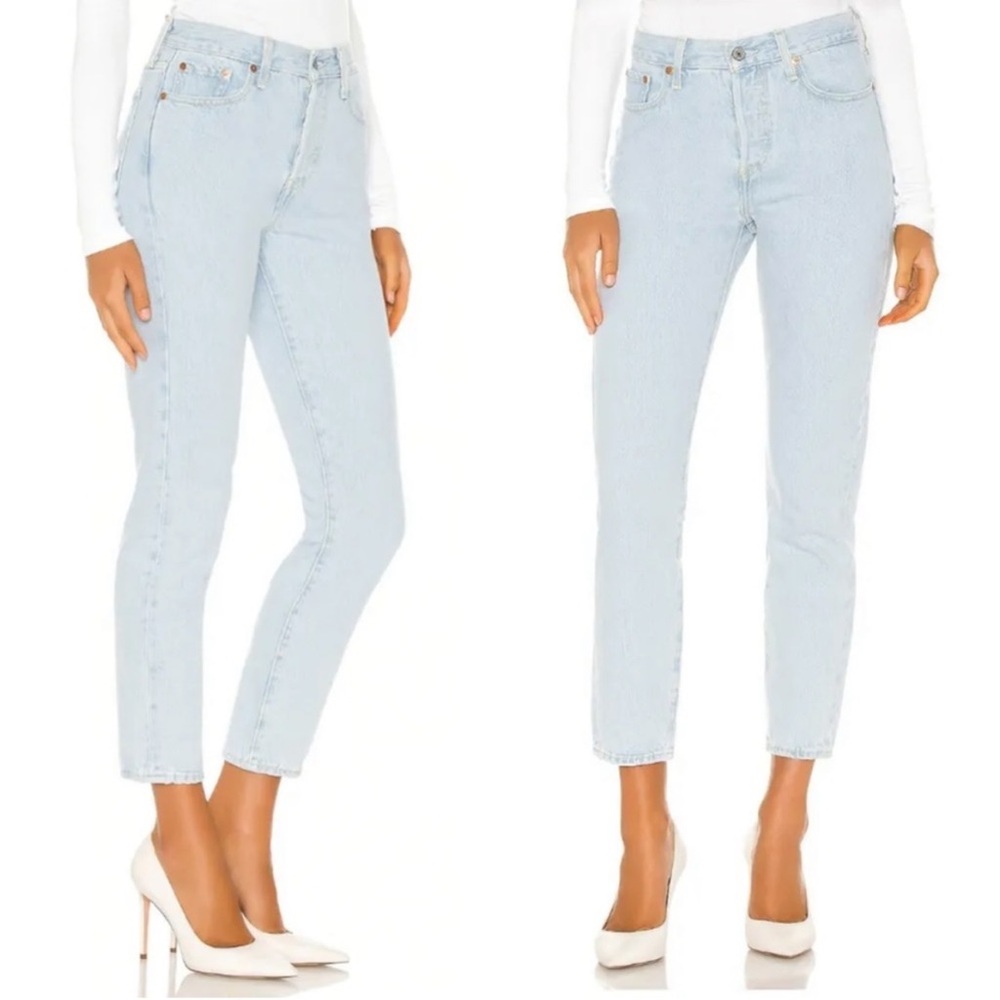 Levi's Light Blue High-Rise Straight Jeans